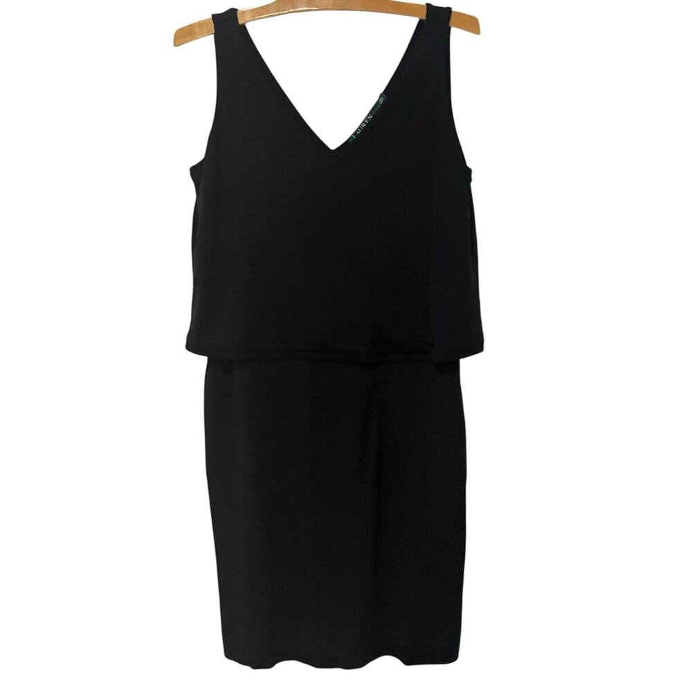 Lauren Ralph Lauren Dress | Black Sleeveless V Neck Classic Pockets- Size Large